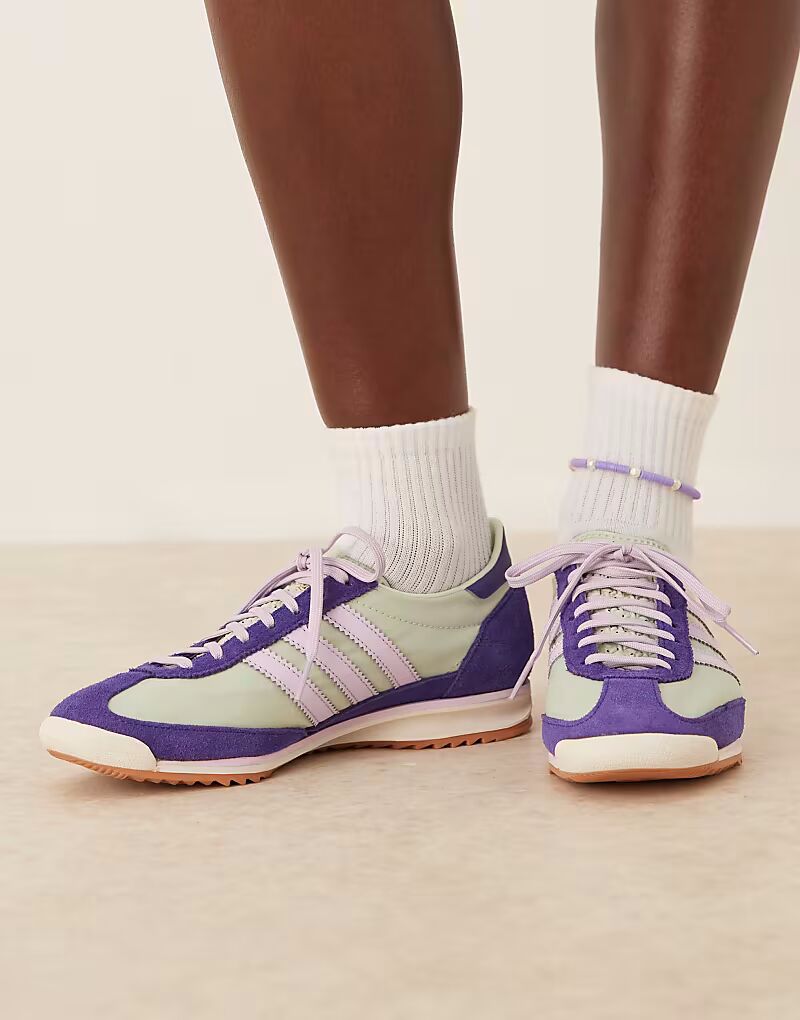 Кроссовки Adidas Originals SL 72 OG светло-синего и сиреневого цветов