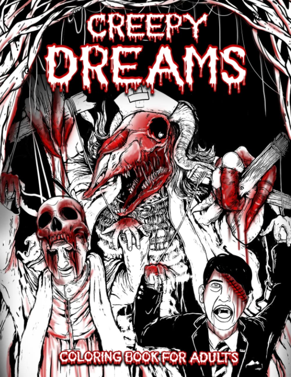

Nightmare Visions: A Creepy Coloring Book for Adults: Enter a Dark World of Horrifying Dreams with Intricate Designs and Haunting Illustrations for Ultimate Relaxation and Thrills (Independently published)