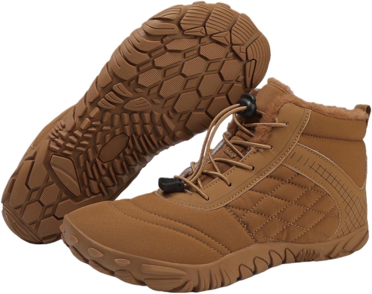 

Ботинки для женщин и мужчин, зимние нескользящие и водонепроницаемые зимние снежные ботильоны с широким носком Generic, коричневый