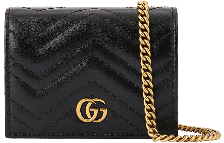 

GUCCI GG Marmont Стеганая Кожаная Сумка Через Плечо, Женская Черная