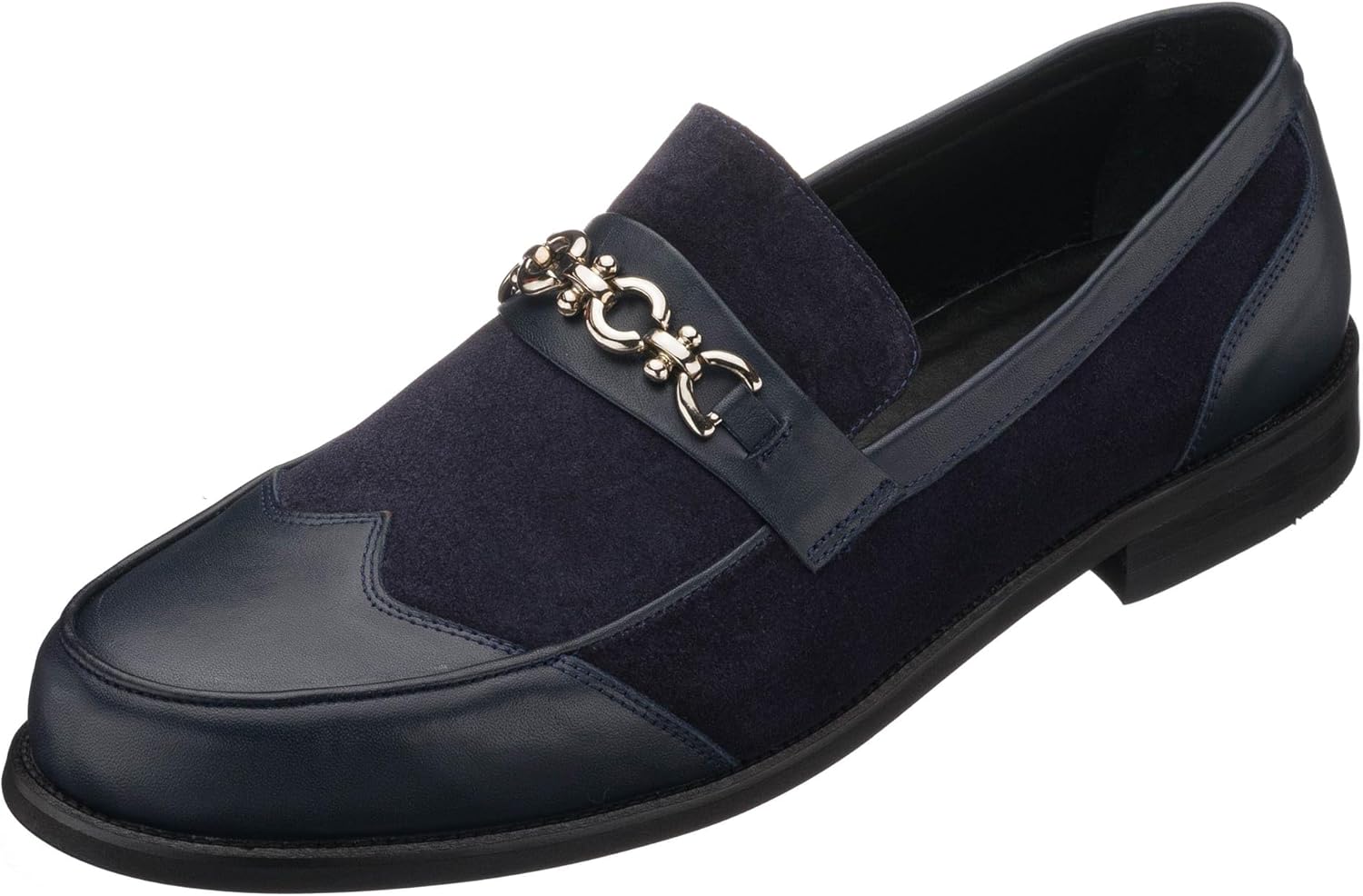 

Мужские темно-синие кожаные лоферы DALGALA ручной работы с пряжкой, формальные и стильные, без шнурков