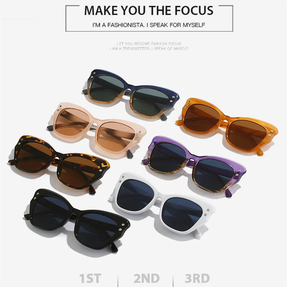 

Женские солнцезащитные очки «кошачий глаз» в винтажном стиле с бабочками, роскошные женские солнцезащитные очки с защитой от УФ-излучения UV400 TVTBBVV, Brown