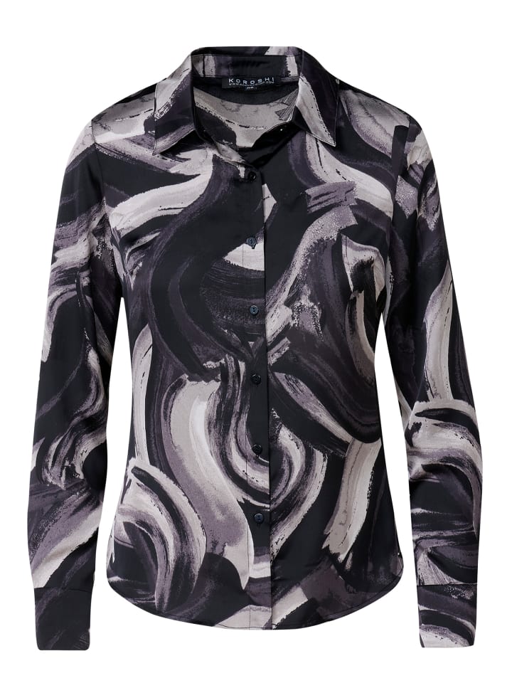 

Женская рубашка с длинными рукавами и принтом в ЧЕРНОМ цвете KOROSHI