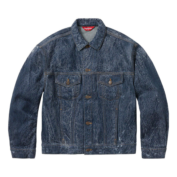 

Куртка crackle denim trucker jacket 'blue' Supreme, синий