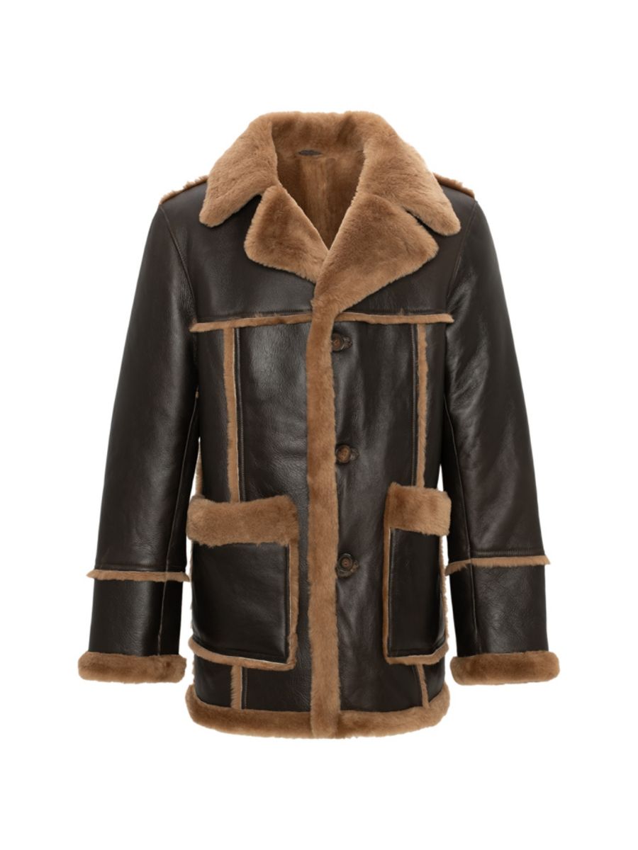 

Куртка из овчины с пуговицами спереди WOLFIE FURS, цвет Ginger Brown, Коричневый, Куртка из овчины с пуговицами спереди WOLFIE FURS, цвет Ginger Brown