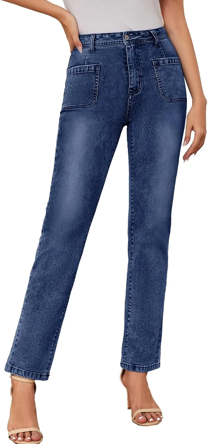 

Женские джинсы Metietila с высокой посадкой и прямыми штанинами