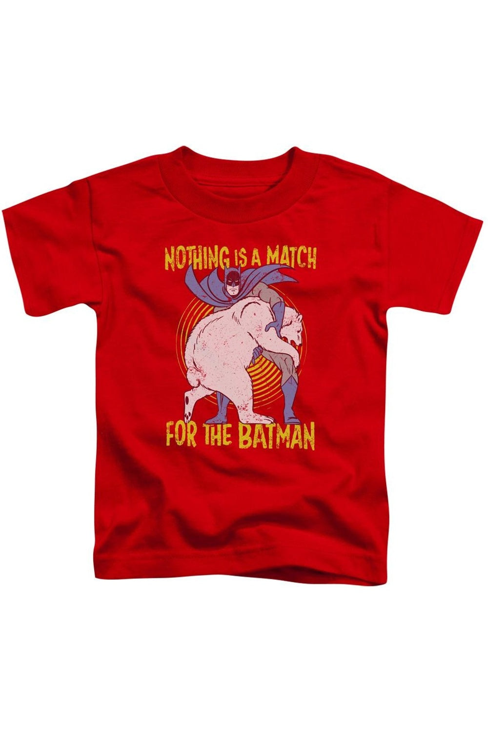 

Футболка с коротким рукавом для малышей "Бэтмен борется с медведем" Gildan, красный