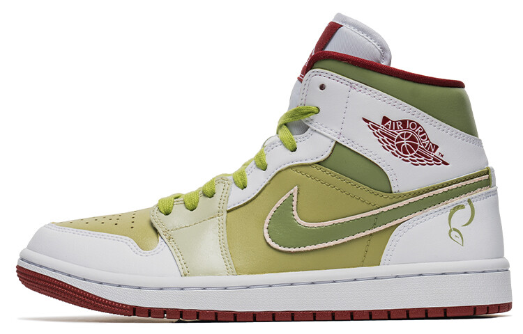 

Кроссовки Air JORDAN 1 Vintage Basketball Shoes Women's Mid-Top White Green