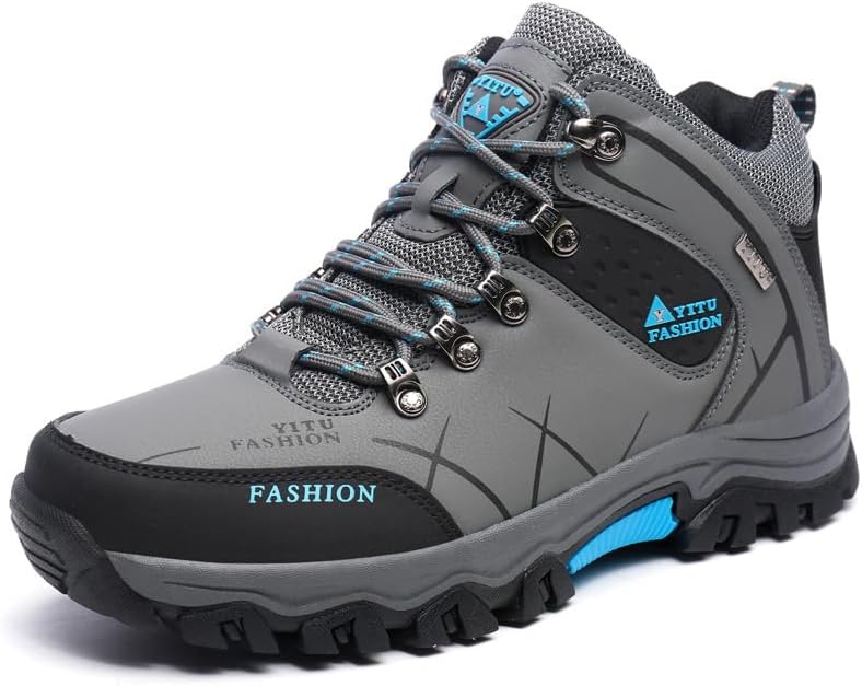 

Мужские водонепроницаемые туристические ботинки Тактические мотоциклетные легкие противоскользящие средние по щиколотку для прогулок и работы Generic, серый