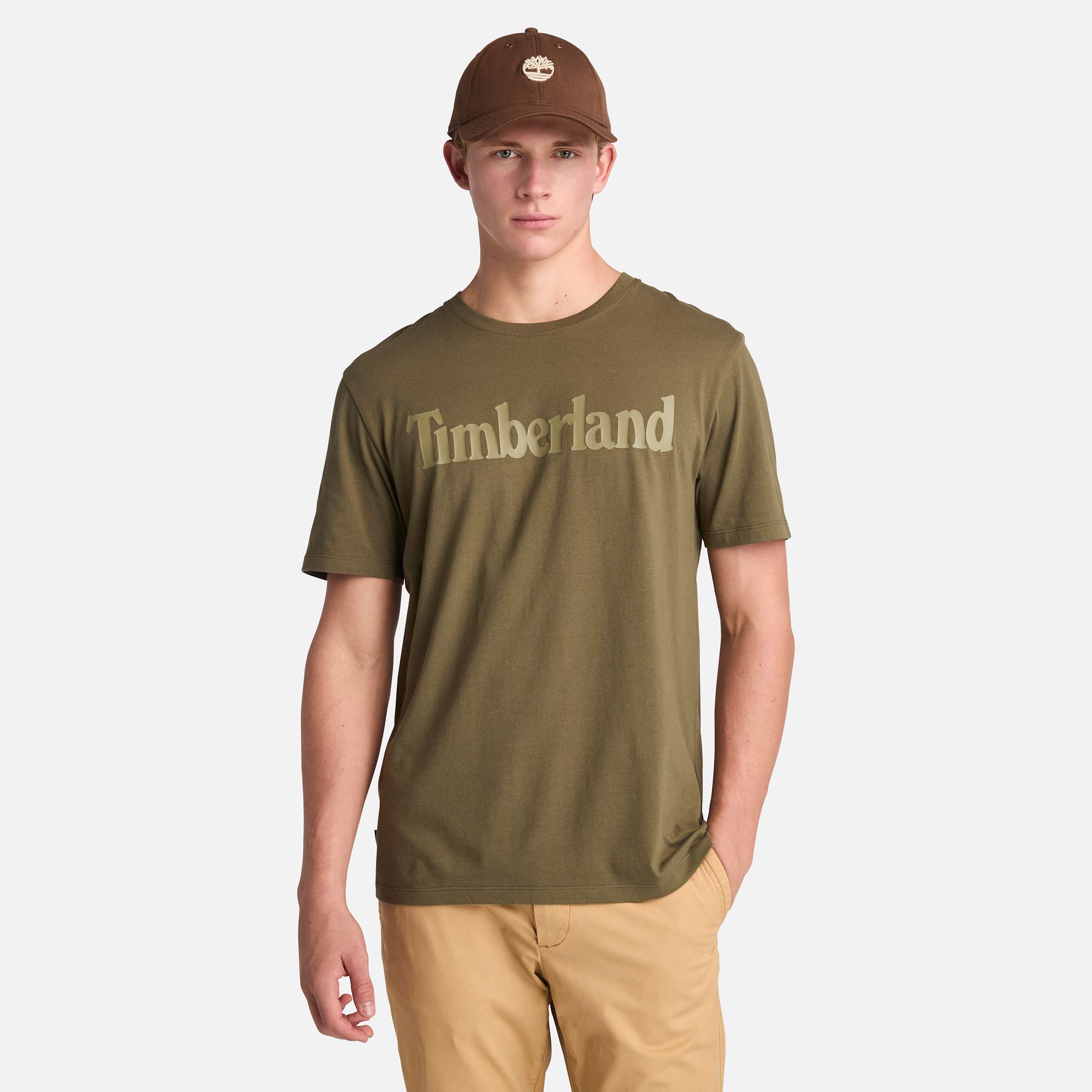 

Футболка мужская Northwood US Wordmark с коротким рукавом Timberland, цвет leaf green/cassel earth