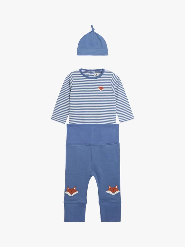 

Детское хлопчатобумажное боди с рисунком лисы JoJo Maman Bébé, цвет Denim