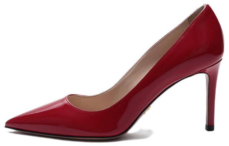 Тонкие каблуки Высокие каблуки 8,5 см Женские Красные PRADA, Оригинальная коробка для обуви в комплекте — фото 2