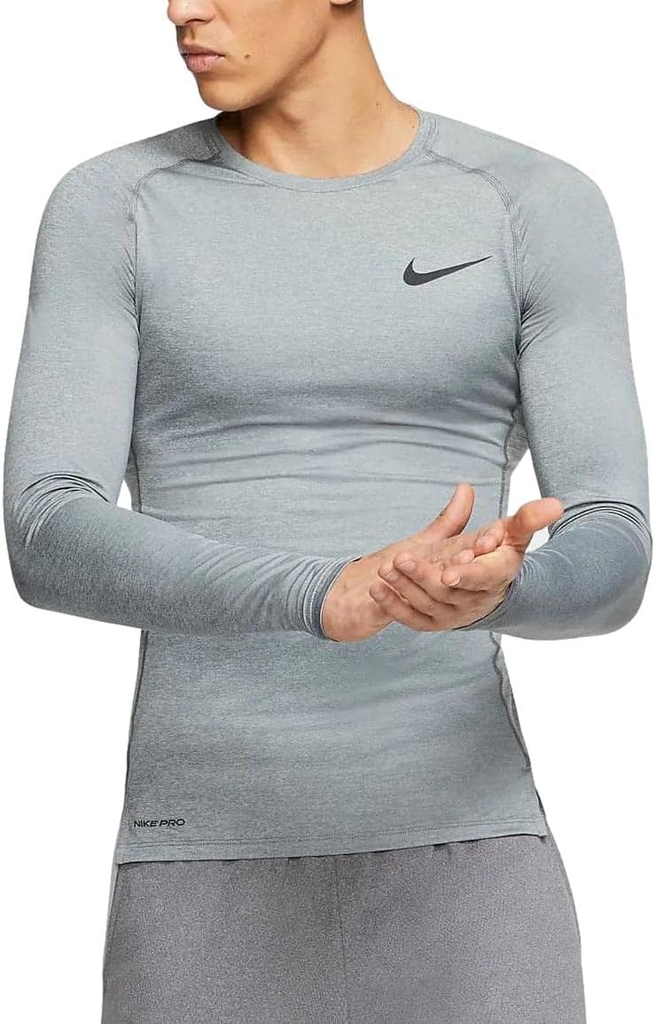 

Мужская тренировочная футболка Nike Pro Fitted с длинным рукавом, Heather Grey