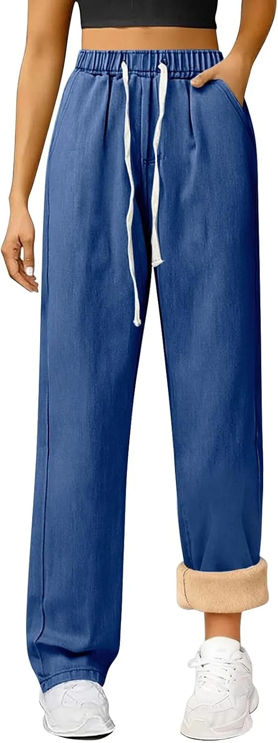 

Женские утепленные джинсы Fleece Lined High Waisted Wide Leg