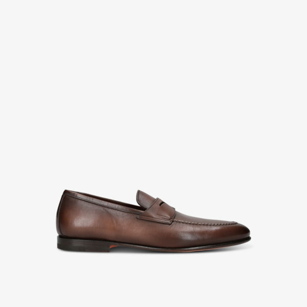 

Лоферы кожаные Santoni Carlos, коричневый