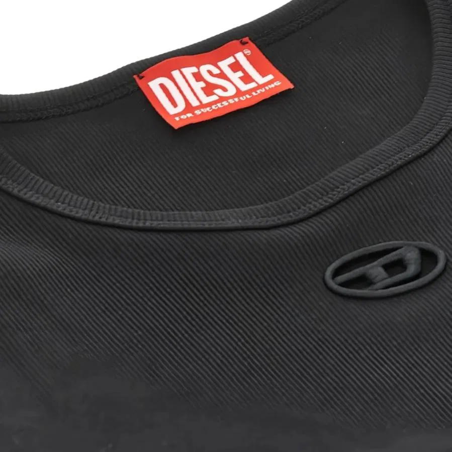 Футболка с завязками на талии DIESEL, Black — фото 4
