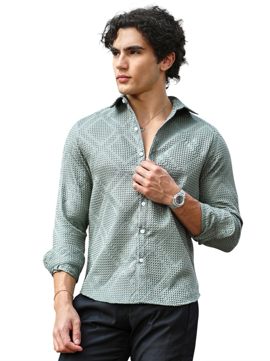 

Рубашка на пуговицах классического кроя Campus Sutra Elliott, светло-зеленый