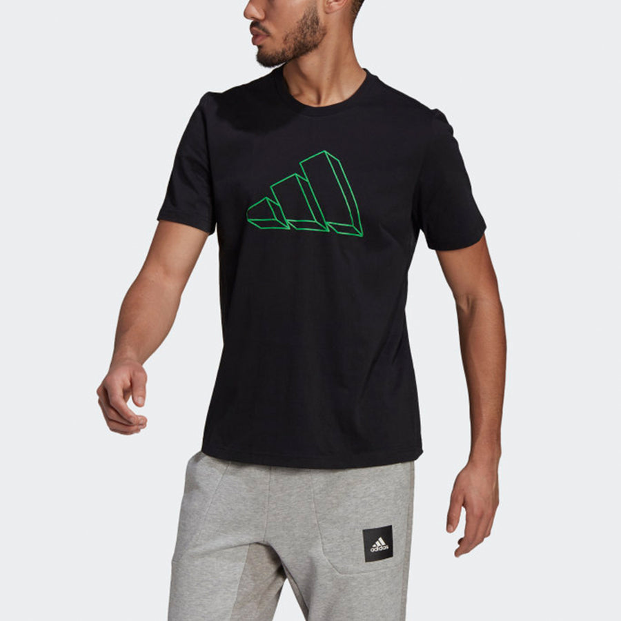 Футболка adidas M Fi Gfx Tee Athleisure Casual Sports Round Neck Short Sleeve Black, черный — фото 3