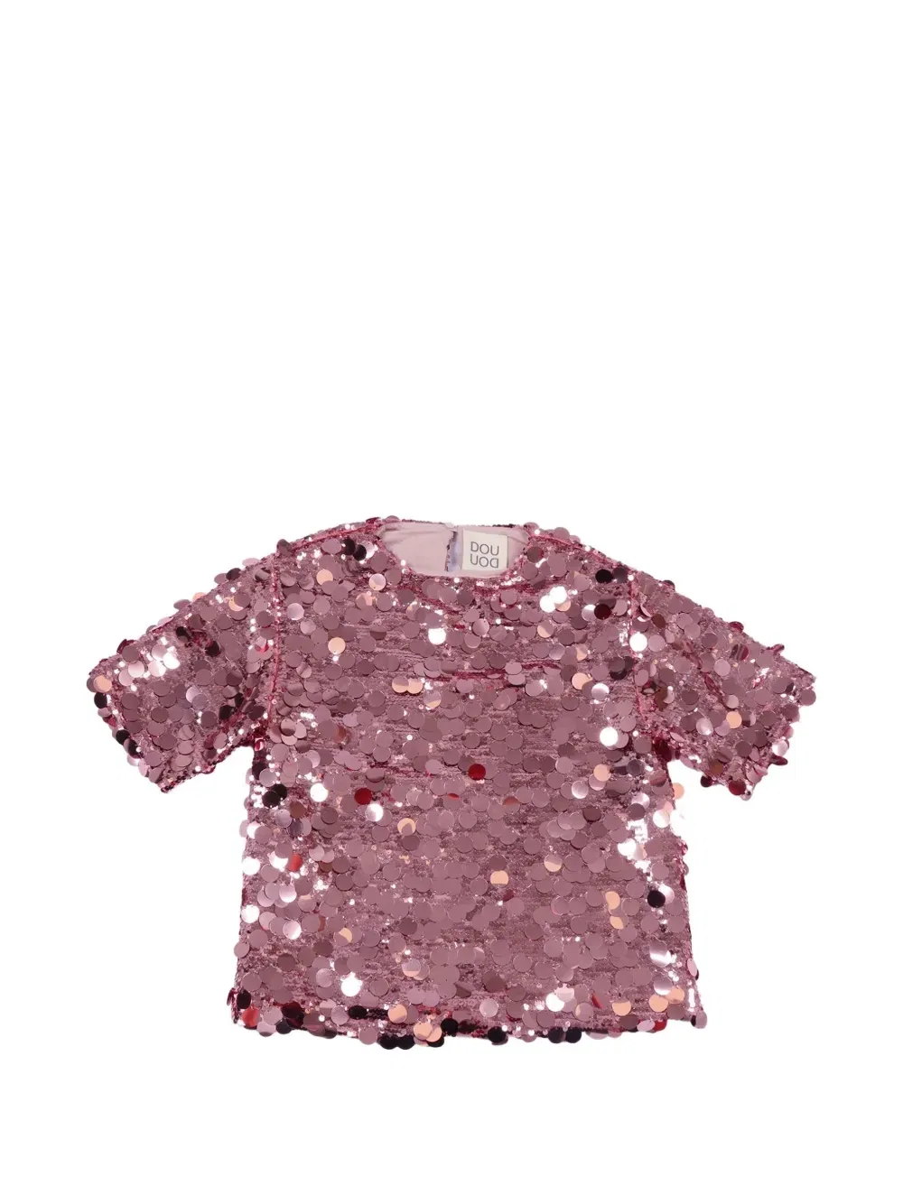 Рубашка с короткими рукавами и пайетками Douuod Kids, розовый