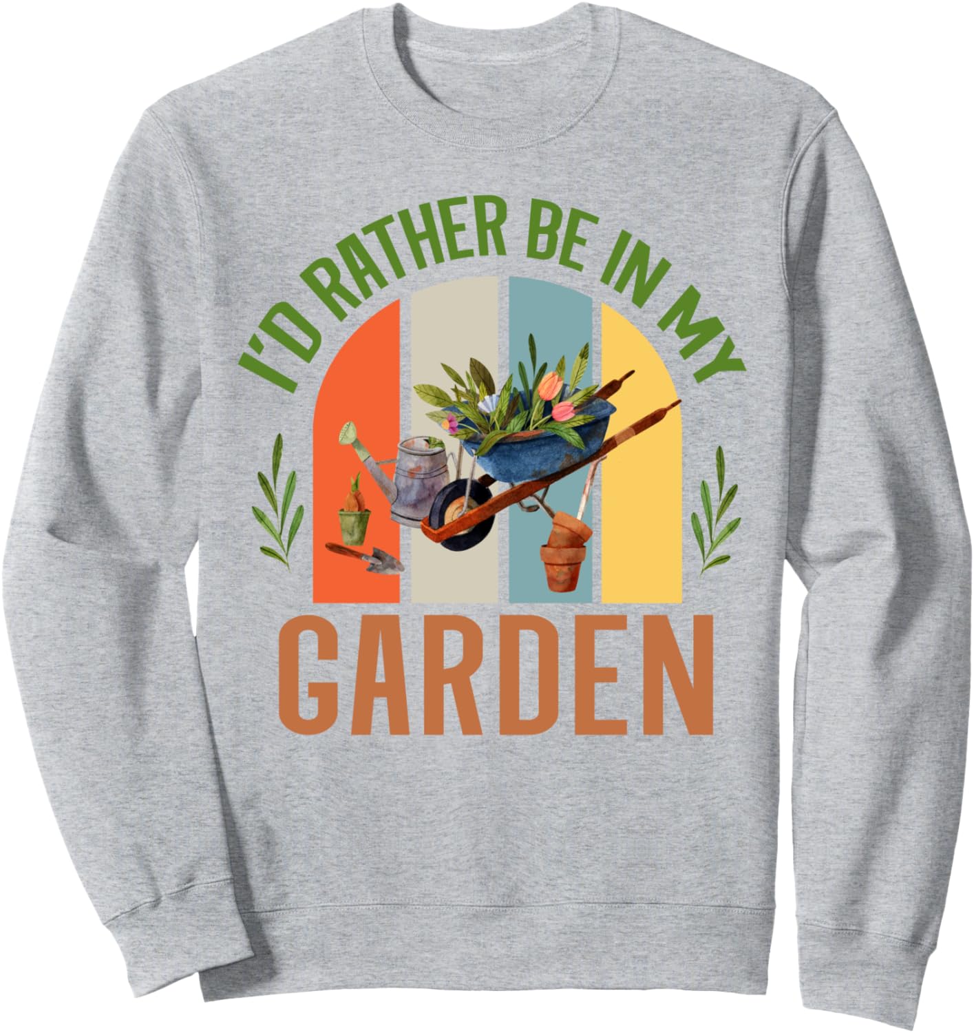 

Забавная толстовка с цитатой о садовых растениях: «Я бы лучше был в своем саду» Gardeners Humor Designz, серый