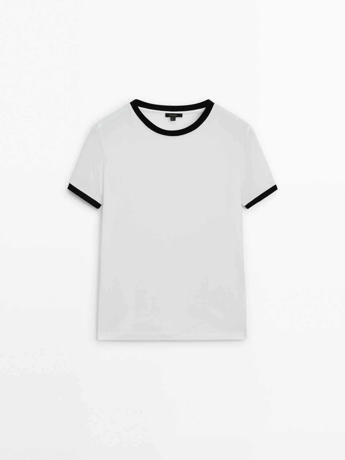 

ДУбль Контрастная футболка с короткими рукавами Massimo Dutti, белый