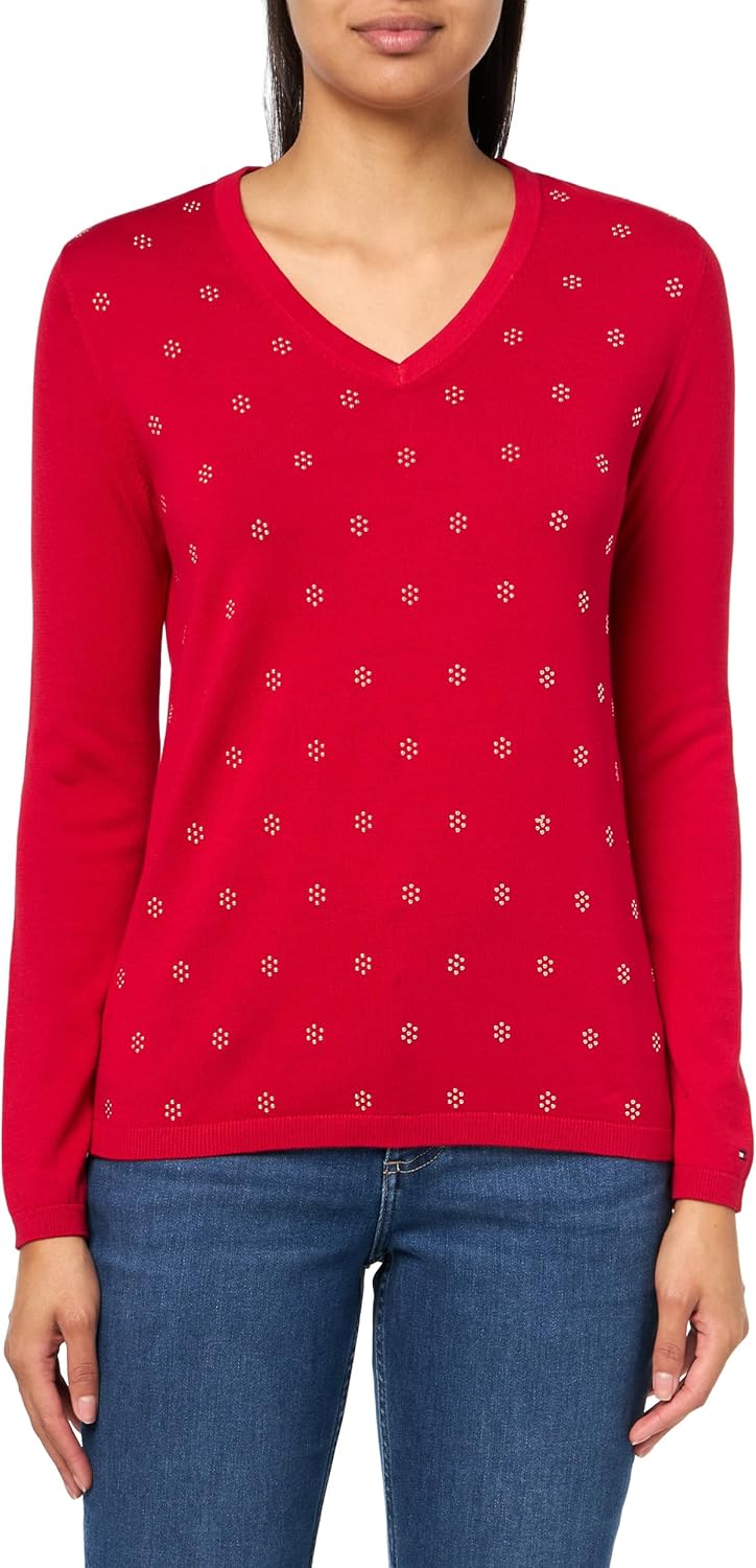 Женский вязаный свитер Tommy Hilfiger Cable-Knit, Chili Pepper