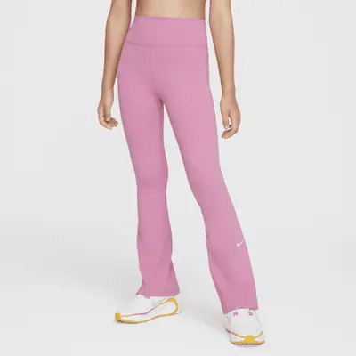 

Леггинсы Nike One Girls' Dri-FIT Flared Leggings, цвет Magic Flamingo/White