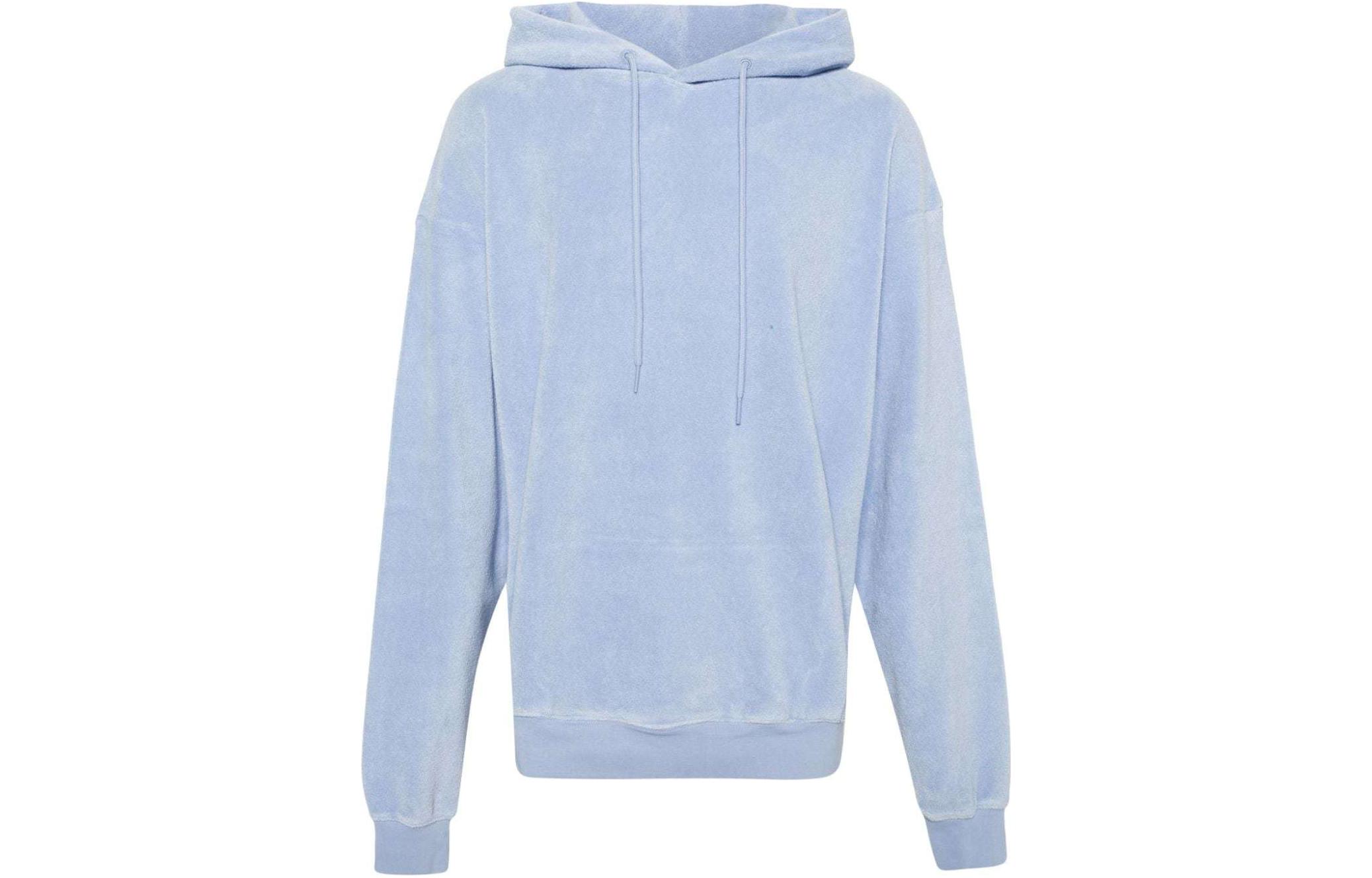 

Футболка с пониженной линией плеча махровая отделка худи Martine Rose, розовый воск синий