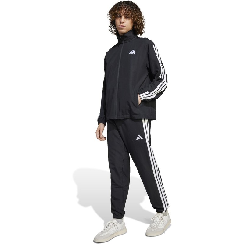 Спортивный костюм, базовый, тканый, с тремя полосками Adidas, черный — фото 4