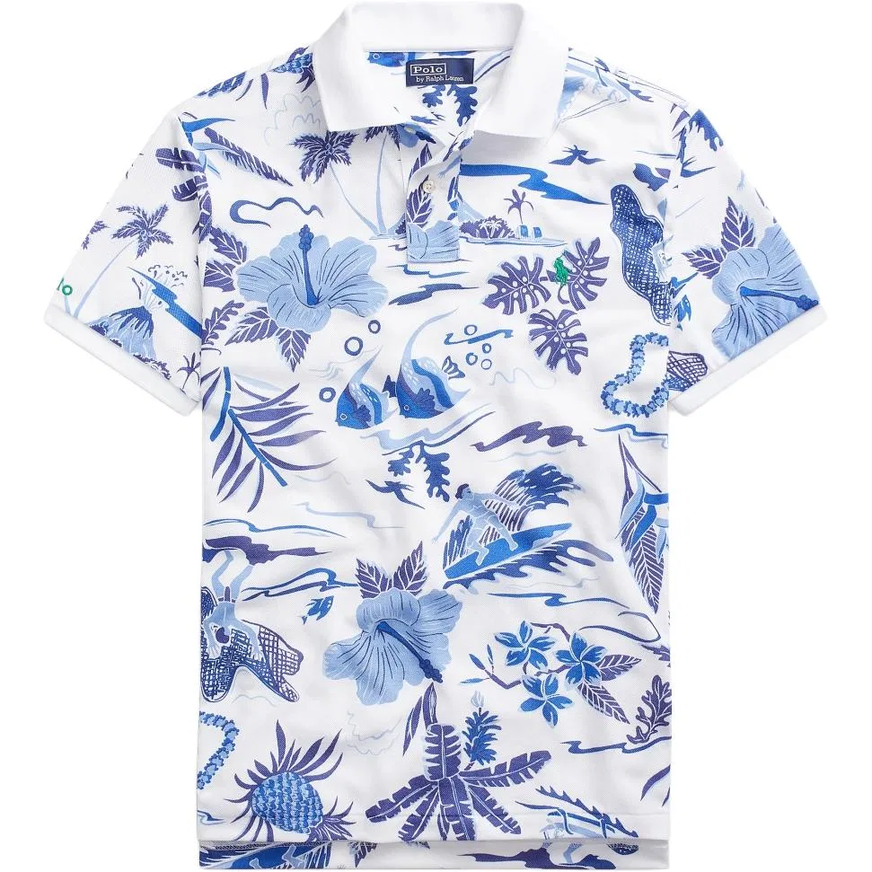 Поло мужское хлопковое белое Polo Ralph Lauren