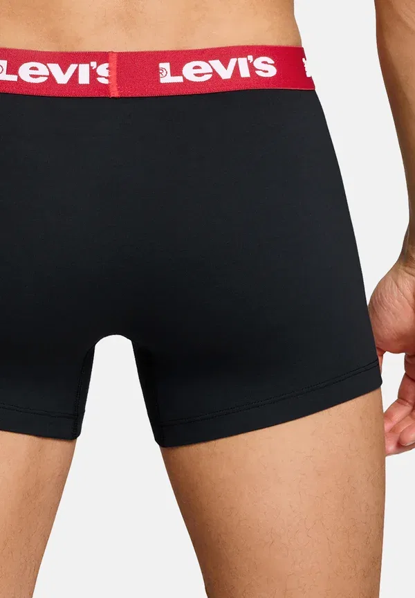 Трусы мужские Levis herren boxershorts repeat logo boxer unterwäsche pants 4 er pack trunks Levi'S, черно-красные — фото 4