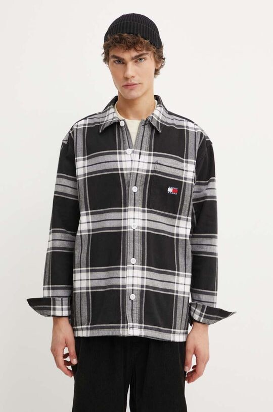 

Хлопковая рубашка Tommy Jeans, черный