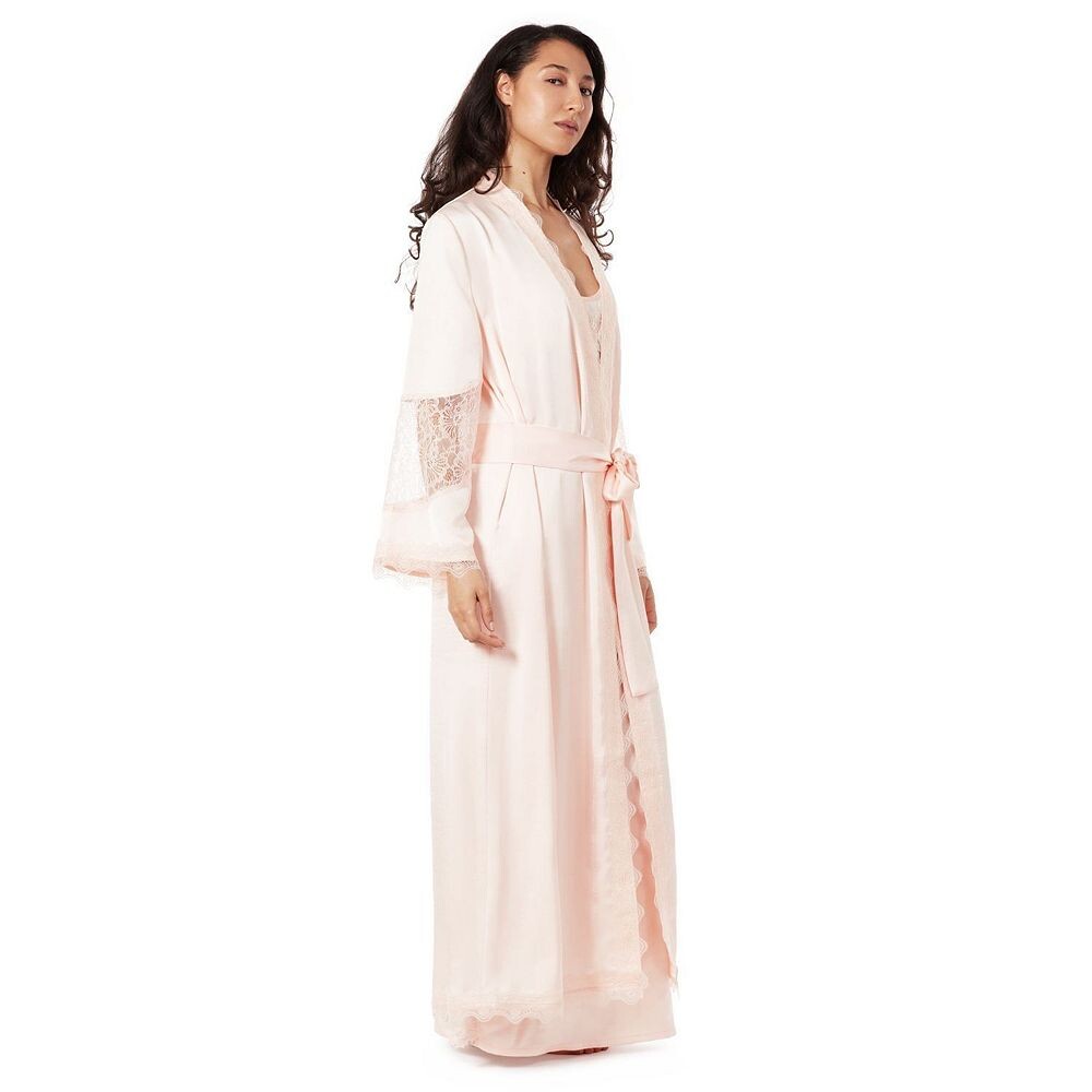 

Женский халат с кружевной отделкой MeMoi, цвет Pale Blush