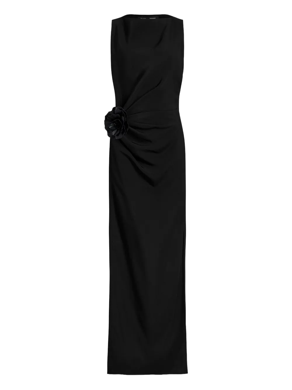 

Платье с драпировкой и цветочными украшениями Proenza Schouler, черный
