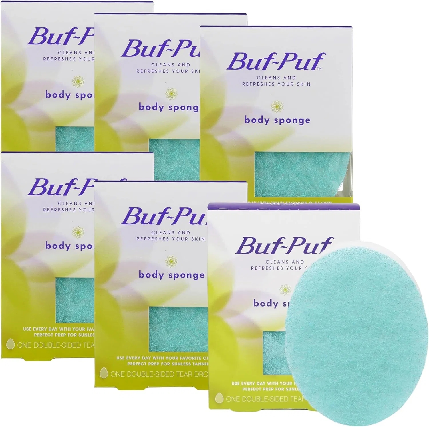 Двусторонняя губка для тела Buf-Puf, 6 шт. Buf-Puf