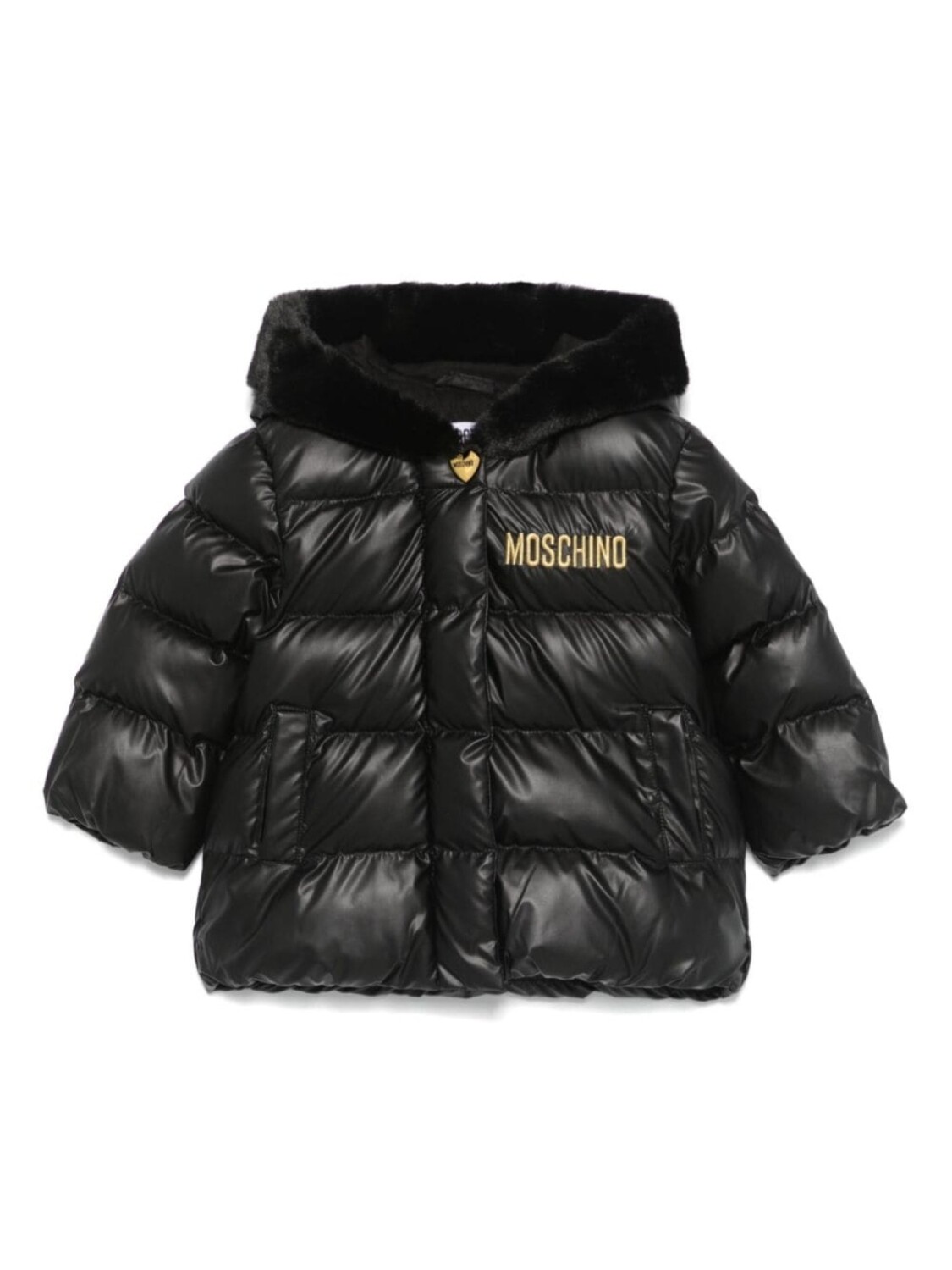 

Moschino Kids куртка с вышитым логотипом, черный