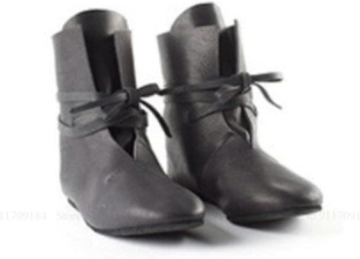 

Ботинки RUMITY ретро с плоской подошвой из кожи, шнуровка, имитация кожи PU, рыцарские ботинки, водонепроницаемые для мужчин и женщин, размеры 34-48 (черный, 44)