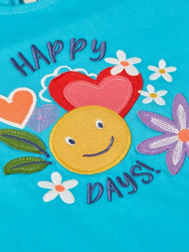 Детская футболка Lia Happy Days с аппликацией, тропический морской/разноцветный Frugi — фото 4