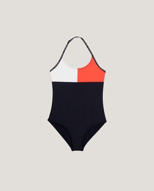 

Купальник, завязанный на шее, в фирменныхх Tommy Hilfiger, синий