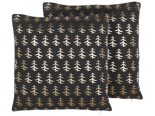

Подушка Beliani 2 шт LEROY, 45x45x45 см, черный/золотой