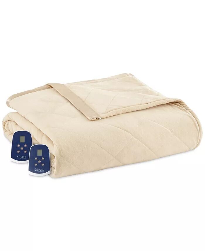 

7-слойное теплое двойное электрическое одеяло Micro Flannel Shavel, бежевый