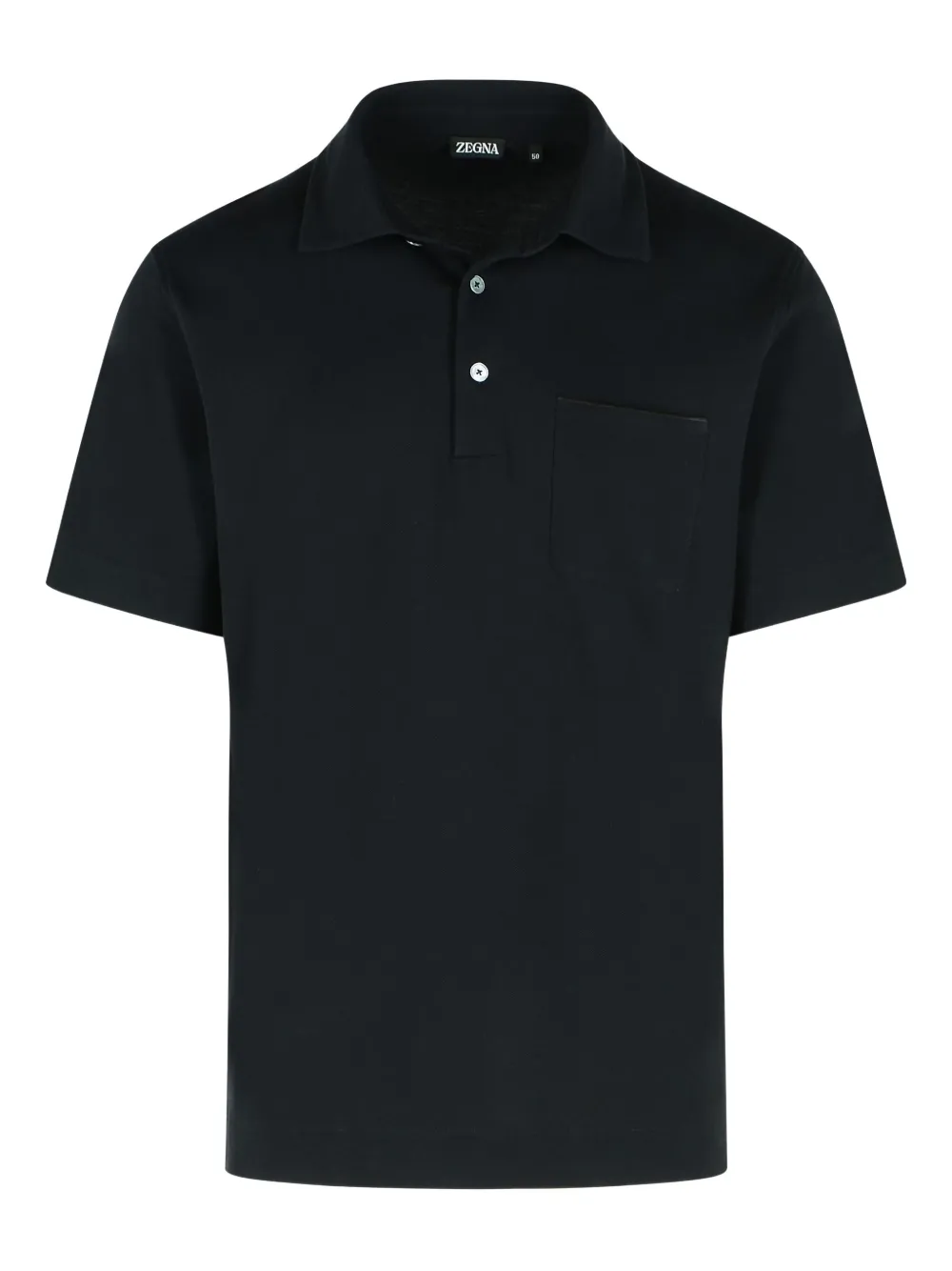 

Рубашка-поло с накладными карманами Zegna, черный