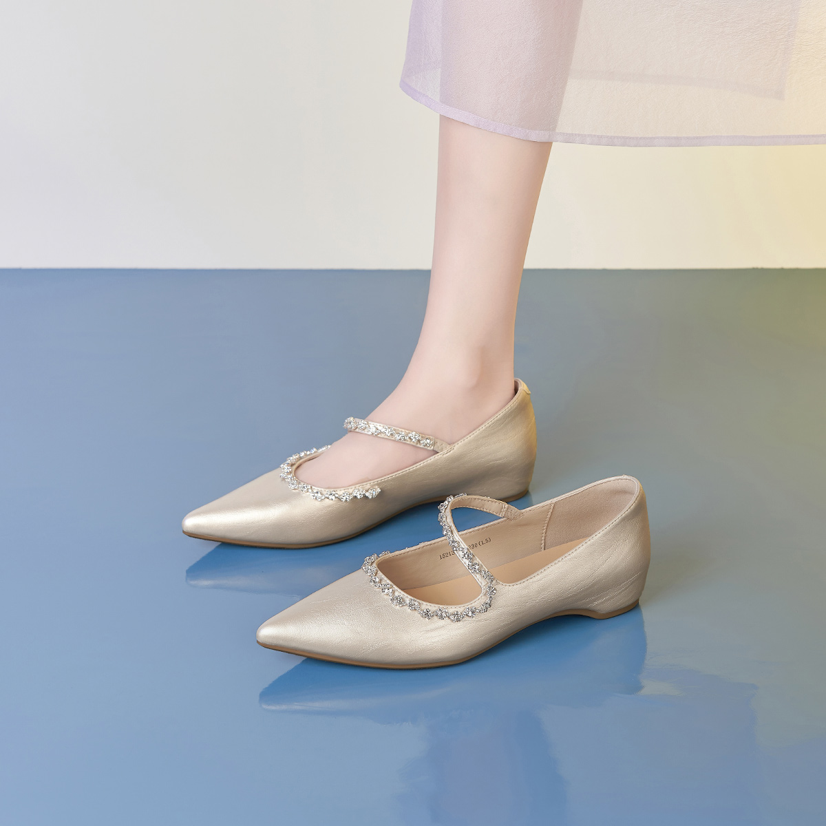 GEMEIQ Женские повседневные туфли-лодочки светло-золотистые, цвет Light Gold — фото 4