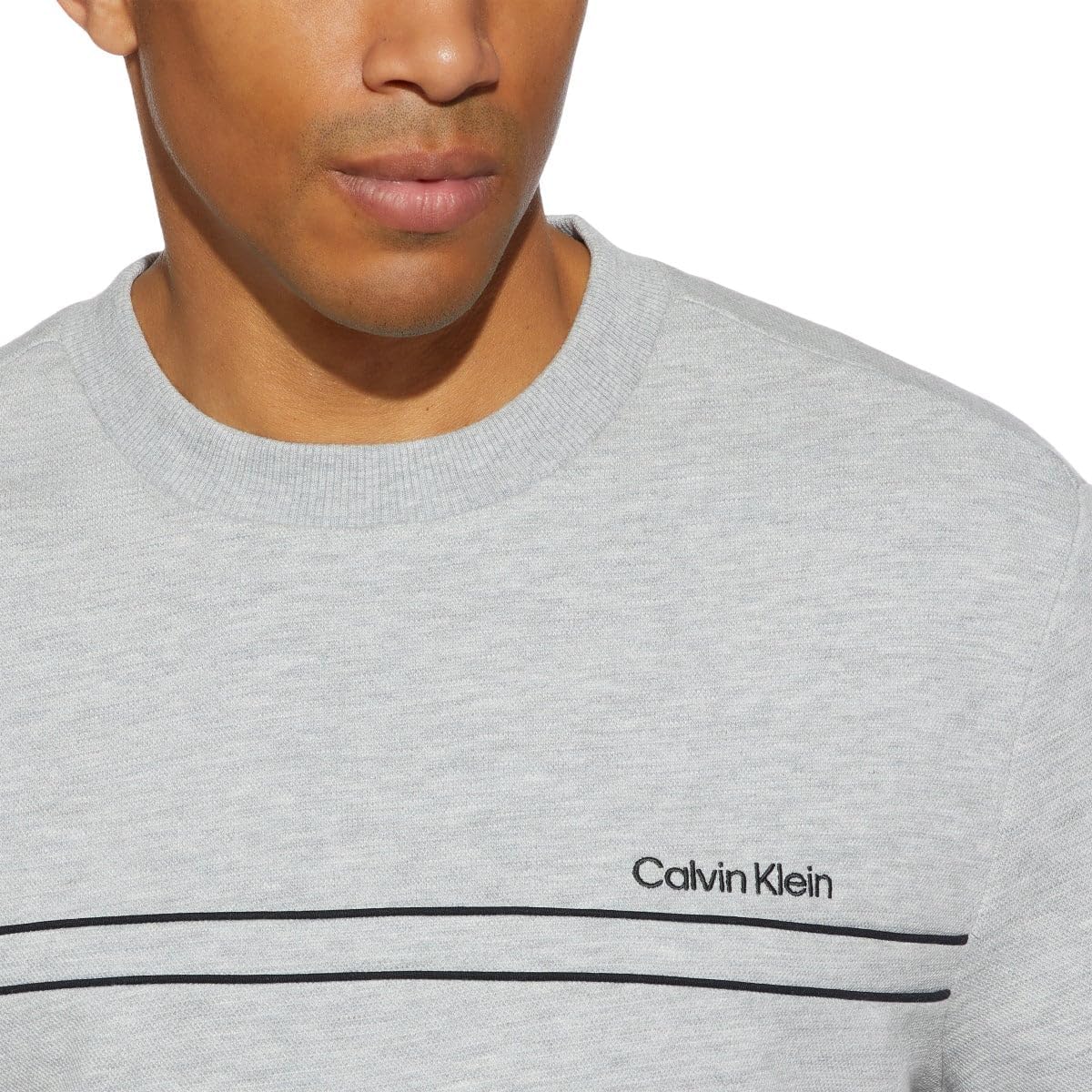 Мужская толстовка Calvin Klein Standard Fit с круглым вырезом, Gray — фото 3