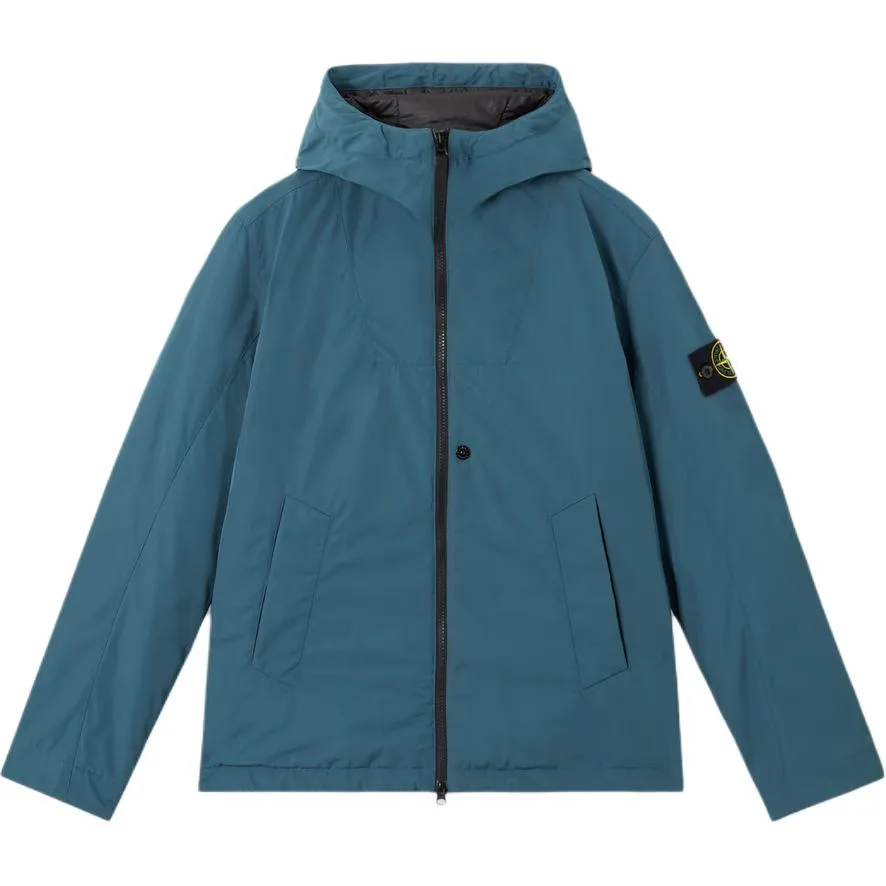 Куртка с капюшоном и лого-патчем STONE ISLAND, темно-бирюзовый