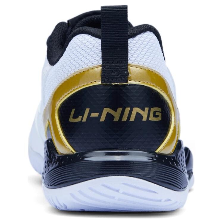 Кроссовки LINING Badminton Shoes Unisex Low-top Standard White/Black/Bright Gold, золотой — фото 4
