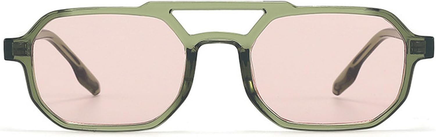 

Маленькие квадратные солнцезащитные очки для женщин и мужчин, модные двухлучевые очки-пилот, винтажные солнцезащитные очки, ретро-солнцезащитные очки mincl, Green Champagn