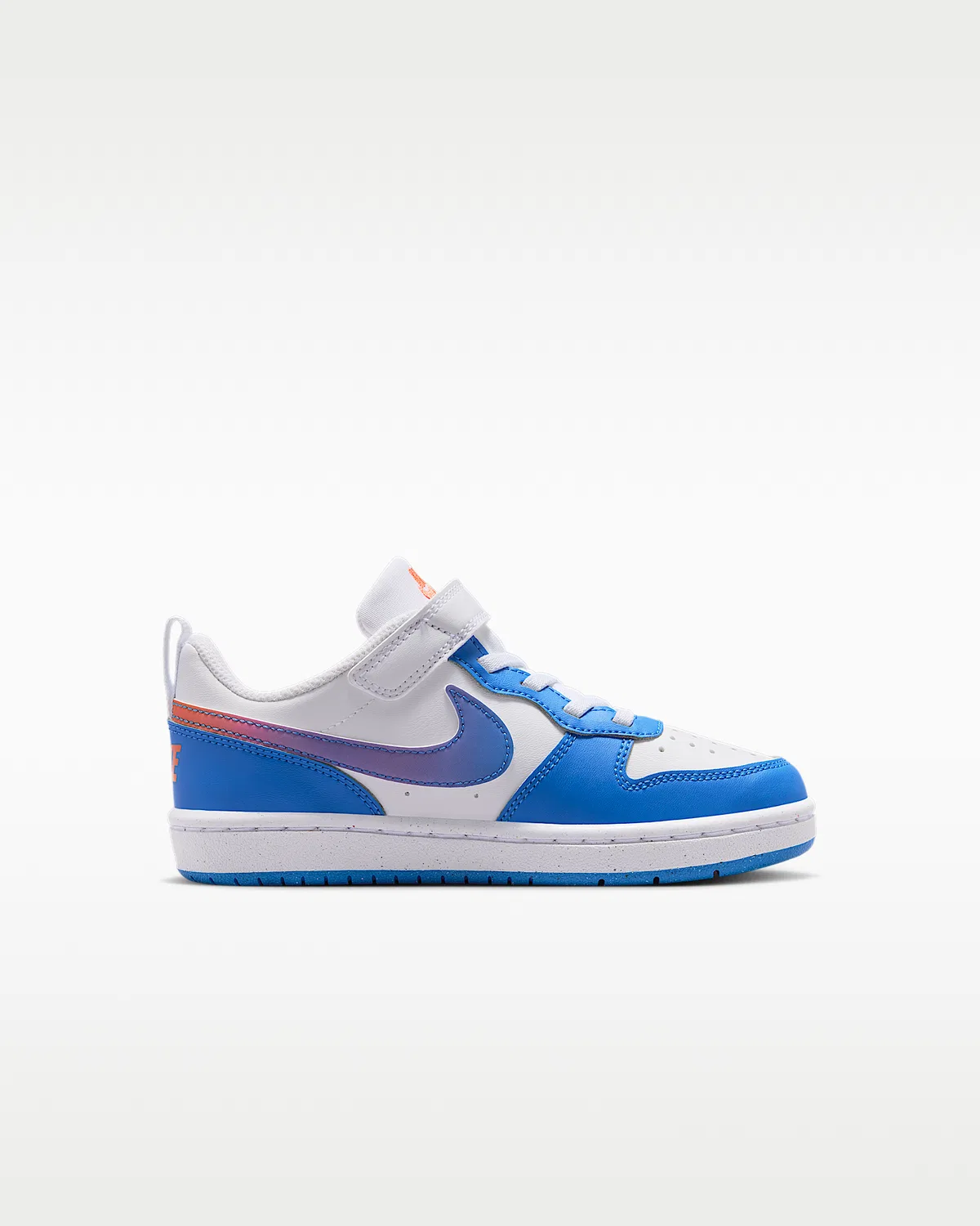 Кроссовки Nike Court Borough Low для детей, White/Bright Violet/Turf Orange/Blue Crystal — фото 3