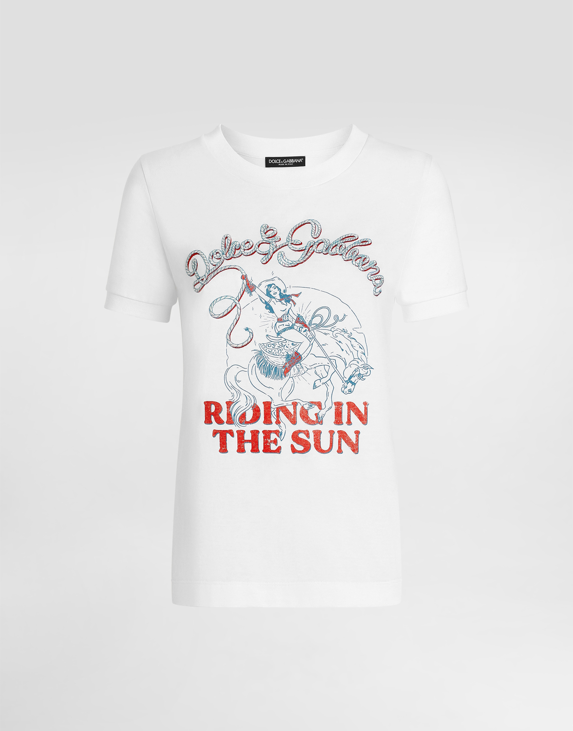 

Футболка из джерси с принтом и вышивкой DOLCE & GABBANA, белый