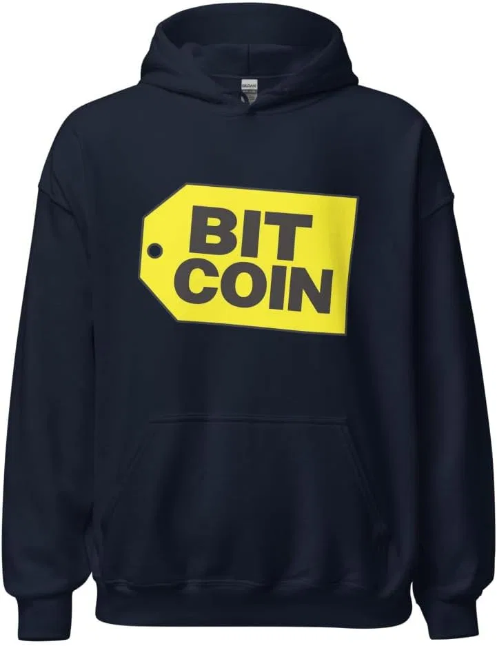 Толстовка Bitcoin Hoodie – желтая бирка с криптотематикой для энтузиастов BTC